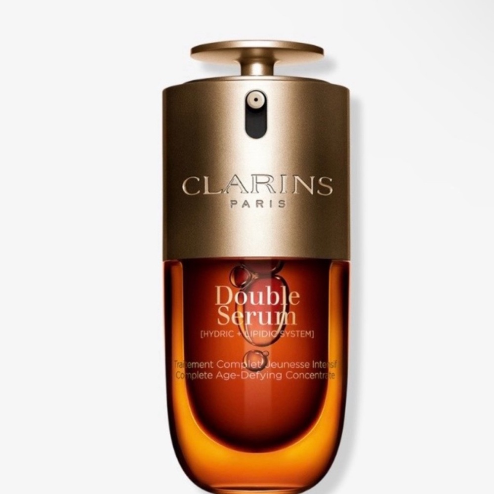 Clarins Double Serum - Luxurious Gold and Vibrant Orange